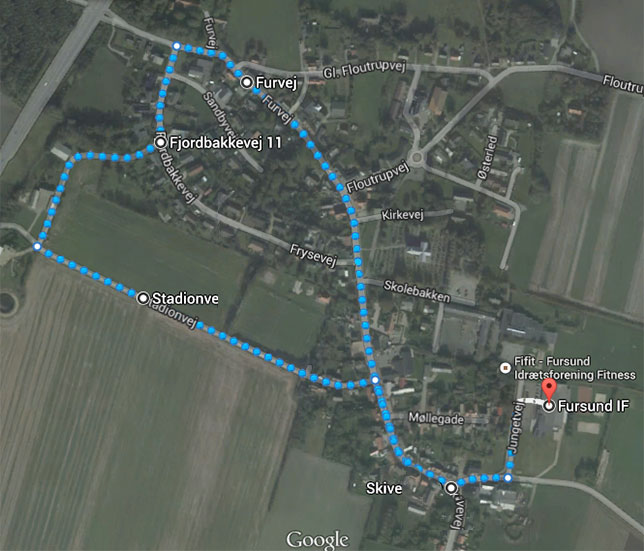 2 km. ruten